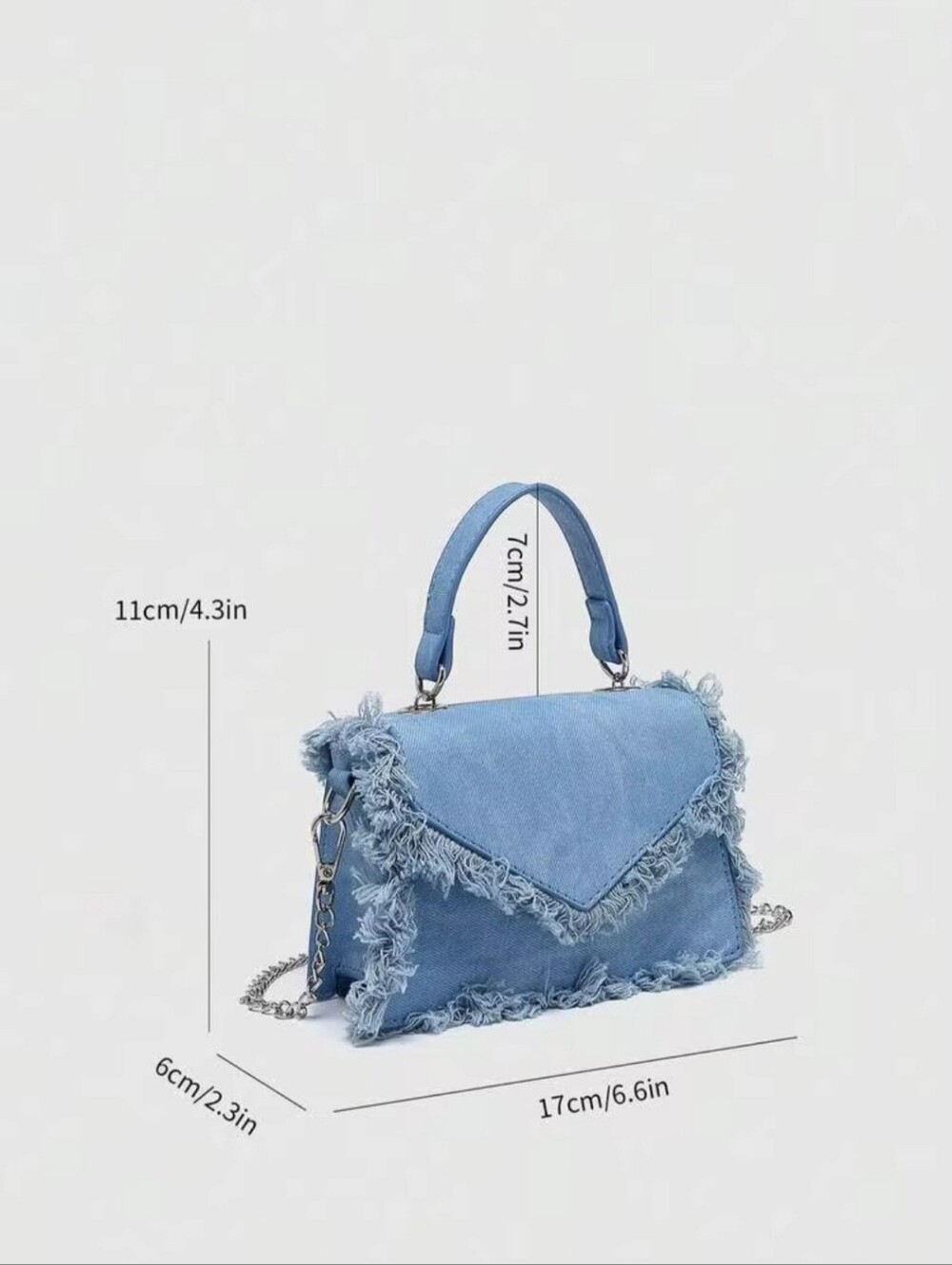 1pc Women Fashion Fringed Small Square Bag, Versatile Chain Shoulder Bag, Ladies - Picture 2 of 15